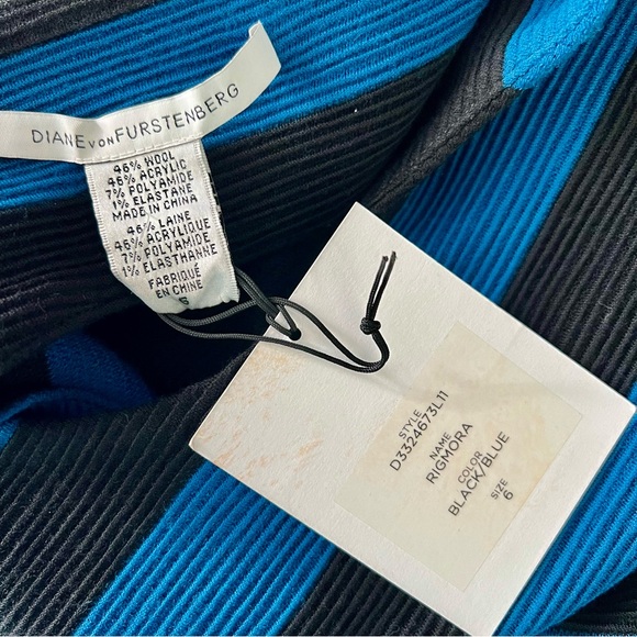 DVF Diane Von Fürstenberg Wool Rigmora Sleeveless Mini Knit Dress Bodycon Size 6 - Picture 7 of 7